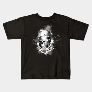 Skull Singer Vocalist Singing Mirophone Kids T-Shirt